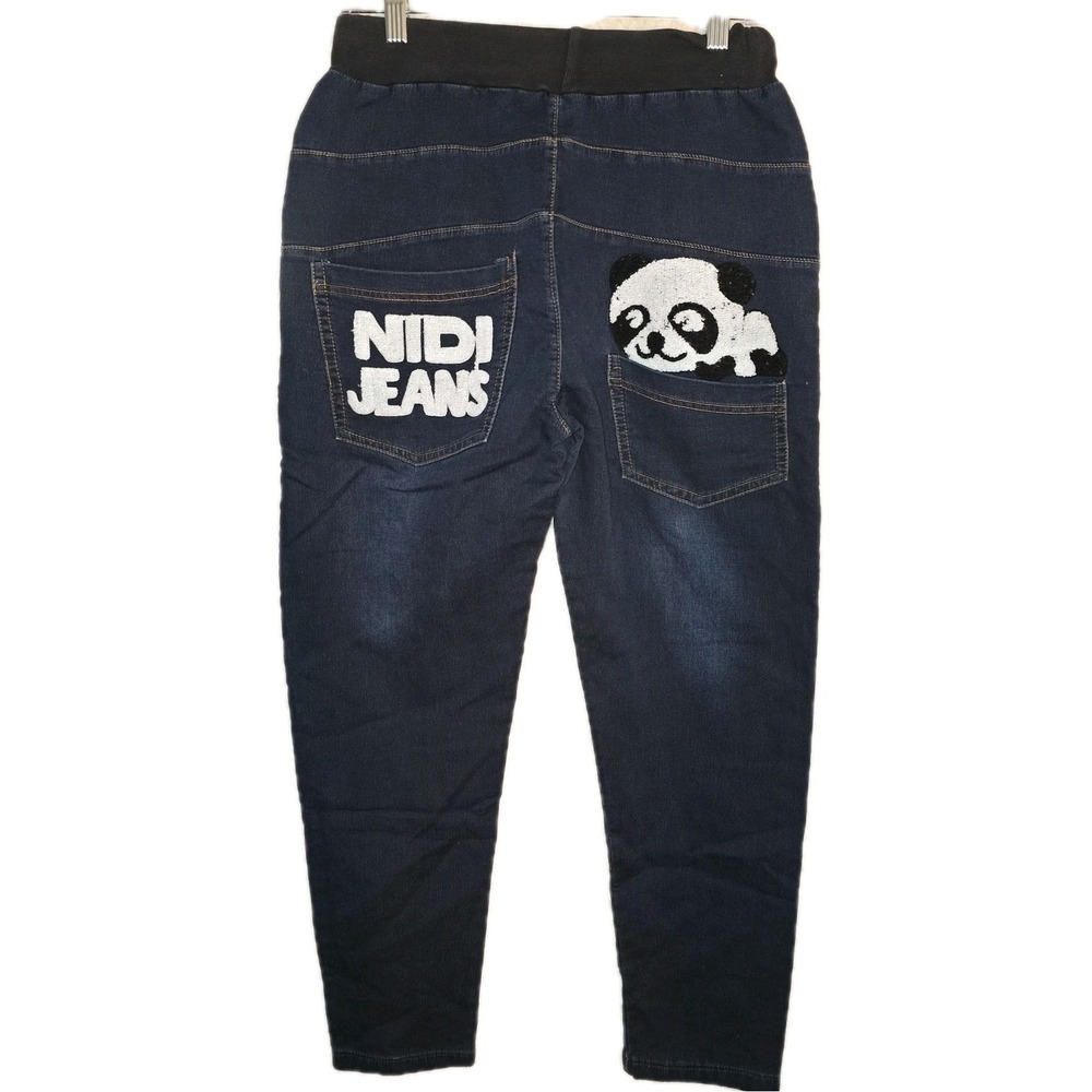 NIDI JEANS Panda Patch High-Rise Denim‎ Joggers - Women's Small / Juniors Medium